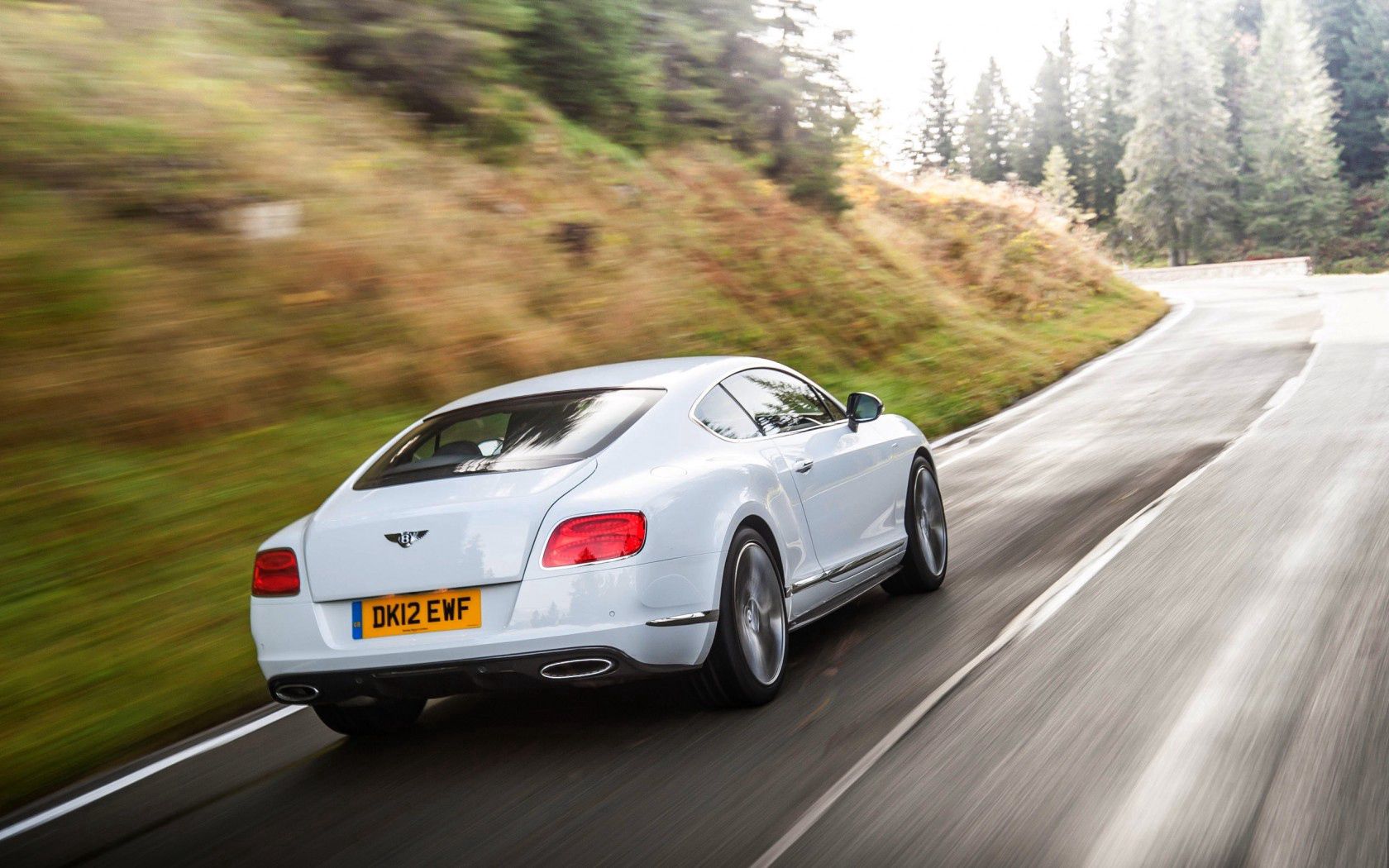 bentley, continental, gt, white, cars, traffic, rear view