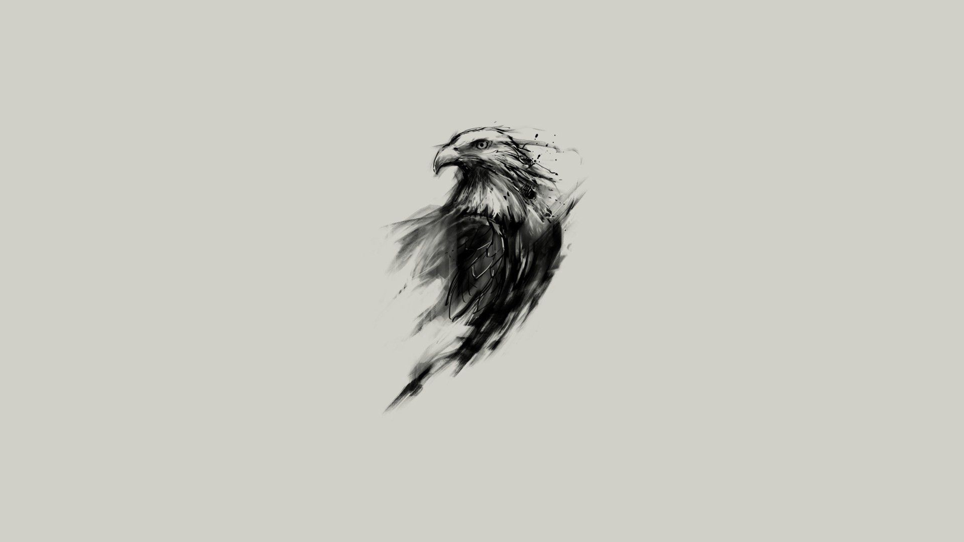 eagle, art, black, paint