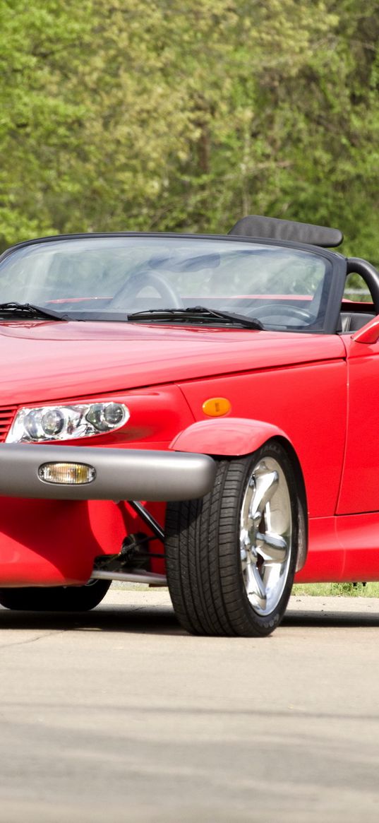 plymouth prowler, red, plymouth, retro