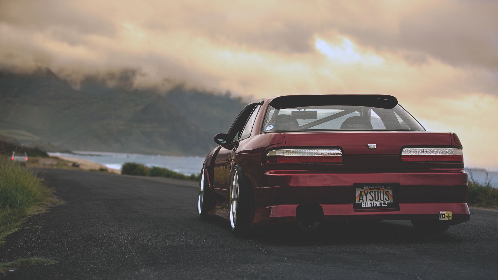 nissan, silvia, red, rear view