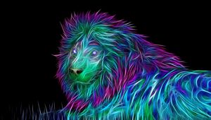 Preview wallpaper abstract, 3d, art, lion