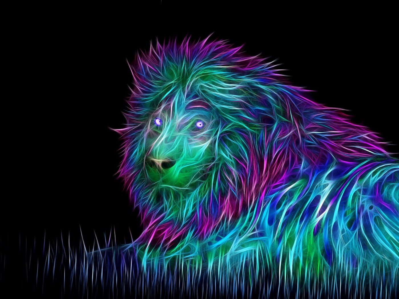 Download wallpaper 1400x1050 abstract, 3d, art, lion standard 4:3 hd  background