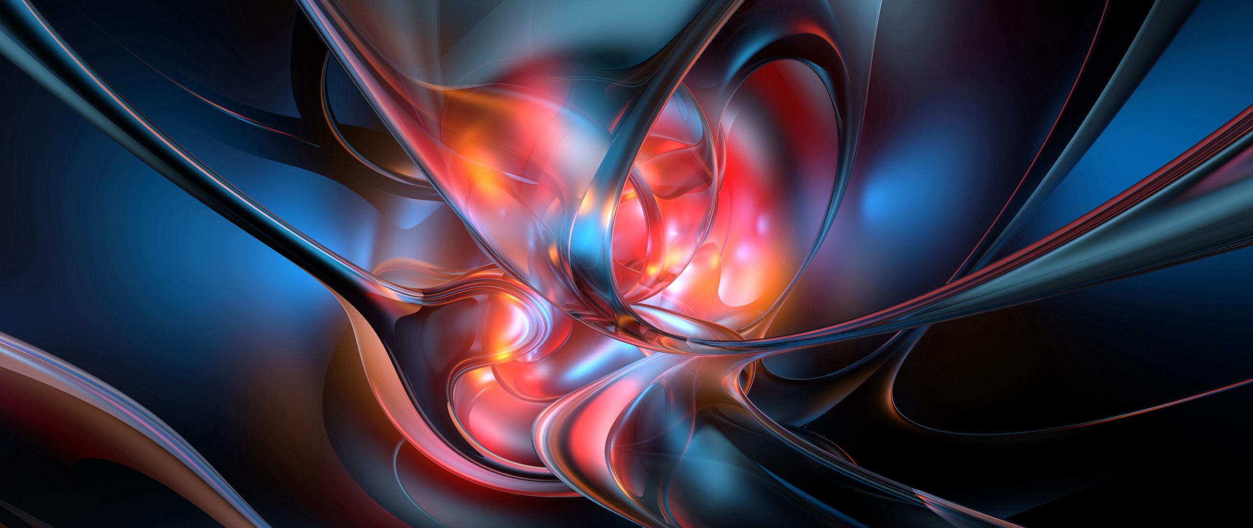 Download wallpaper 2560x1080 abstract, blue, red, spiral dual wide ...