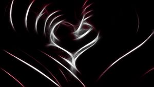 Preview wallpaper abstract, heart, line, white, red, black