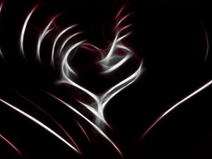 Preview wallpaper abstract, heart, line, white, red, black