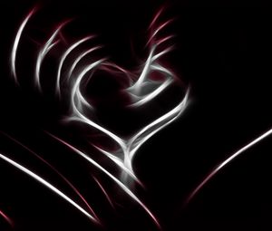 Preview wallpaper abstract, heart, line, white, red, black