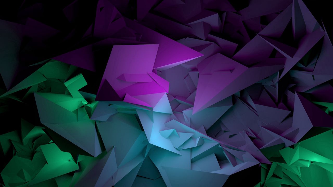 Wallpaper abstract, shapes, purple, green