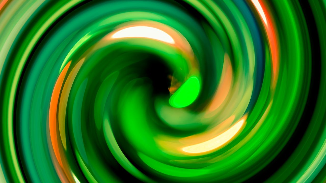 Wallpaper abstract, spiral, spin, green