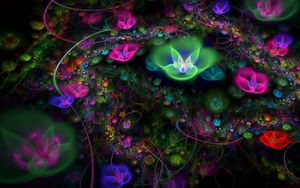 Preview wallpaper abstraction, bloom, bright, flower, fractal