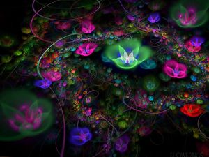 Preview wallpaper abstraction, bloom, bright, flower, fractal