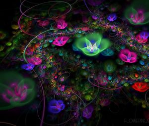 Preview wallpaper abstraction, bloom, bright, flower, fractal