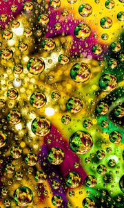 Preview wallpaper abstraction, bubble, drops, colorful