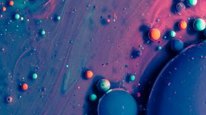 Preview wallpaper abstraction, bubbles, paint, colorful, texture