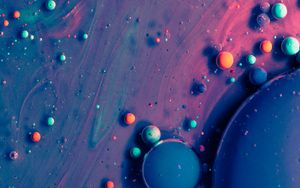 Preview wallpaper abstraction, bubbles, paint, colorful, texture