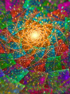 Preview wallpaper abstraction, colorful, glare, dots, fractal