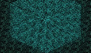 Preview wallpaper abstraction, cube, green, black, illusion