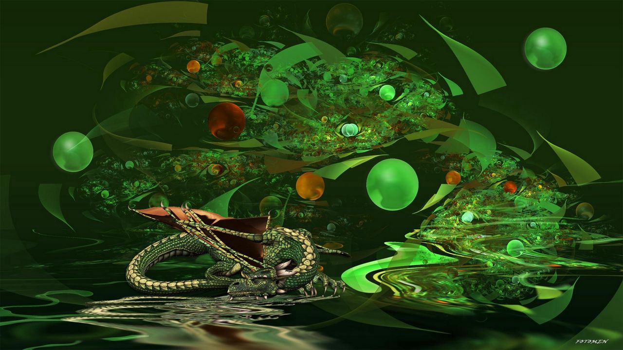 Wallpaper abstraction, dragon, background