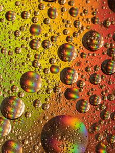Preview wallpaper abstraction, drops, bubbles, colorful