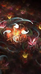 Preview wallpaper abstraction, flowering, light, flower, fractal