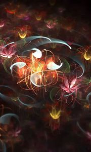 Preview wallpaper abstraction, flowering, light, flower, fractal