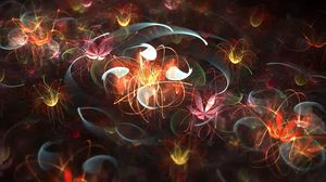 Preview wallpaper abstraction, flowering, light, flower, fractal