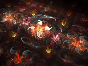 Preview wallpaper abstraction, flowering, light, flower, fractal