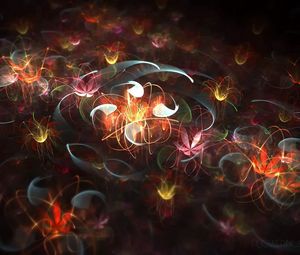 Preview wallpaper abstraction, flowering, light, flower, fractal