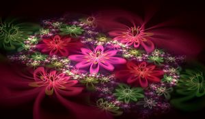 Preview wallpaper abstraction, fractal, flowers, pink
