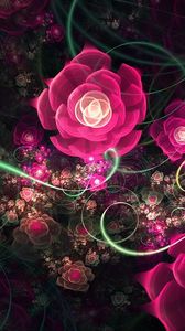 Preview wallpaper abstraction, fractal, pink, flowers, flowering