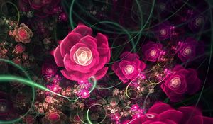Preview wallpaper abstraction, fractal, pink, flowers, flowering