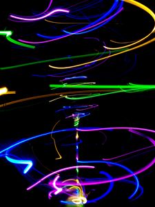 Preview wallpaper abstraction, glow, long exposure, multicolored