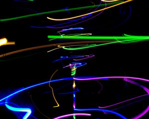 Preview wallpaper abstraction, glow, long exposure, multicolored