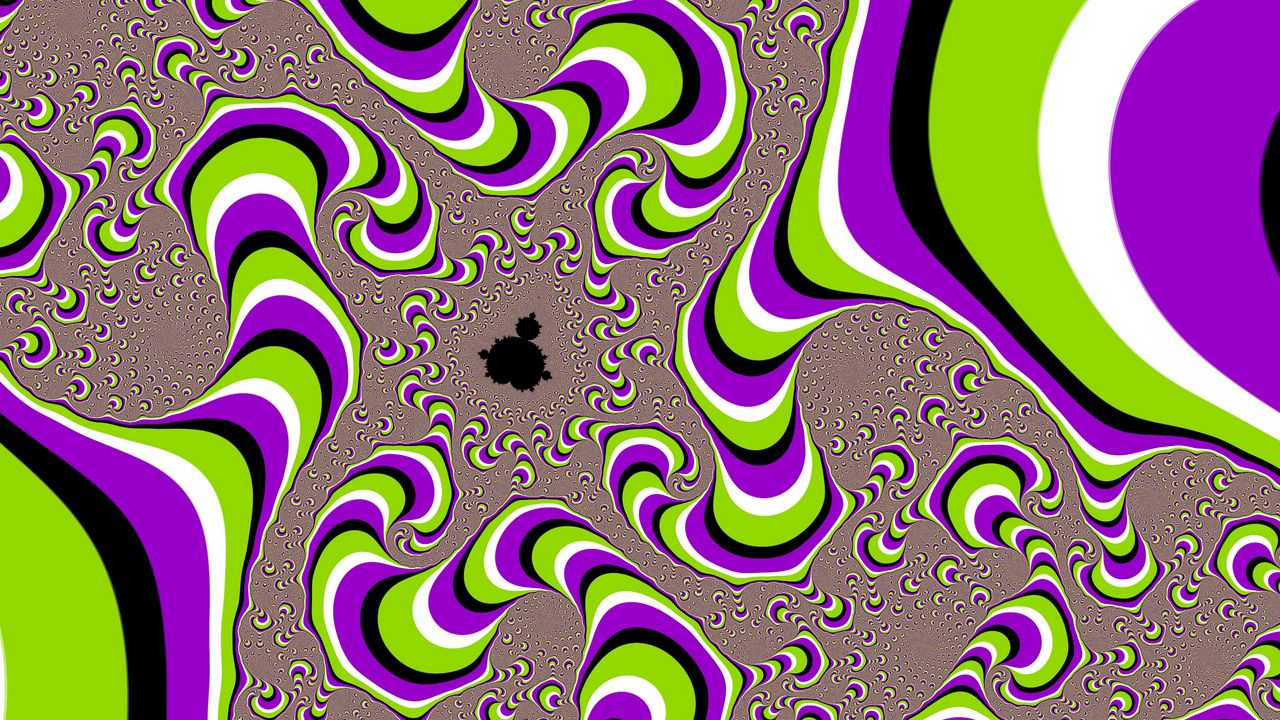 Wallpaper abstraction, illusion, purple, green, white