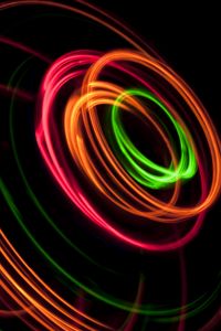 Preview wallpaper abstraction, light, rings, colorful, long exposure