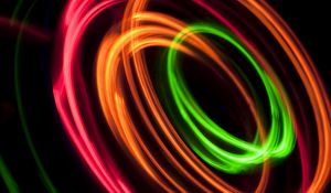 Preview wallpaper abstraction, light, rings, colorful, long exposure