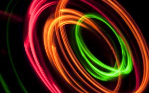 Preview wallpaper abstraction, light, rings, colorful, long exposure