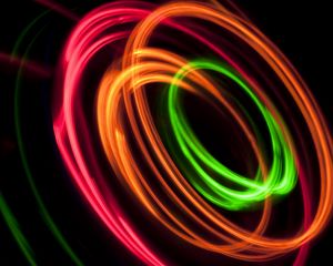 Preview wallpaper abstraction, light, rings, colorful, long exposure