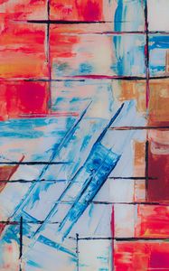 Preview wallpaper abstraction, lines, brushstrokes, canvas, colorful, modern art