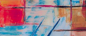 Preview wallpaper abstraction, lines, brushstrokes, canvas, colorful, modern art