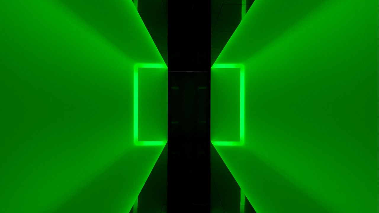 Wallpaper abstraction, neon, square, green