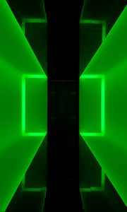 Preview wallpaper abstraction, neon, square, green