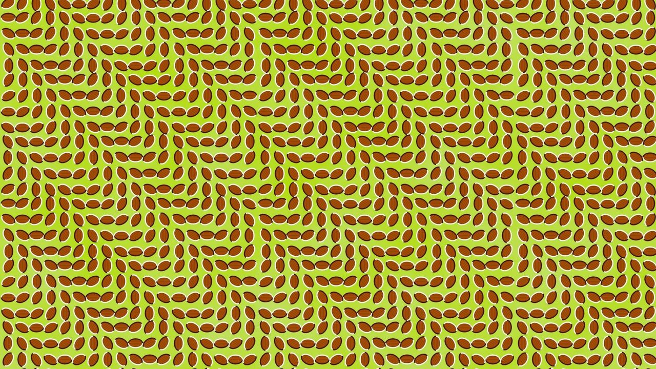 Wallpaper abstraction, optical illusion, leaves, movement, imagination