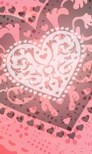 Preview wallpaper abstraction, pale, heart, pattern