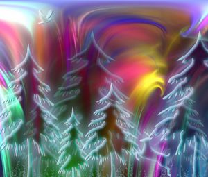 Preview wallpaper abstraction, pattern, pine, line, multicolored