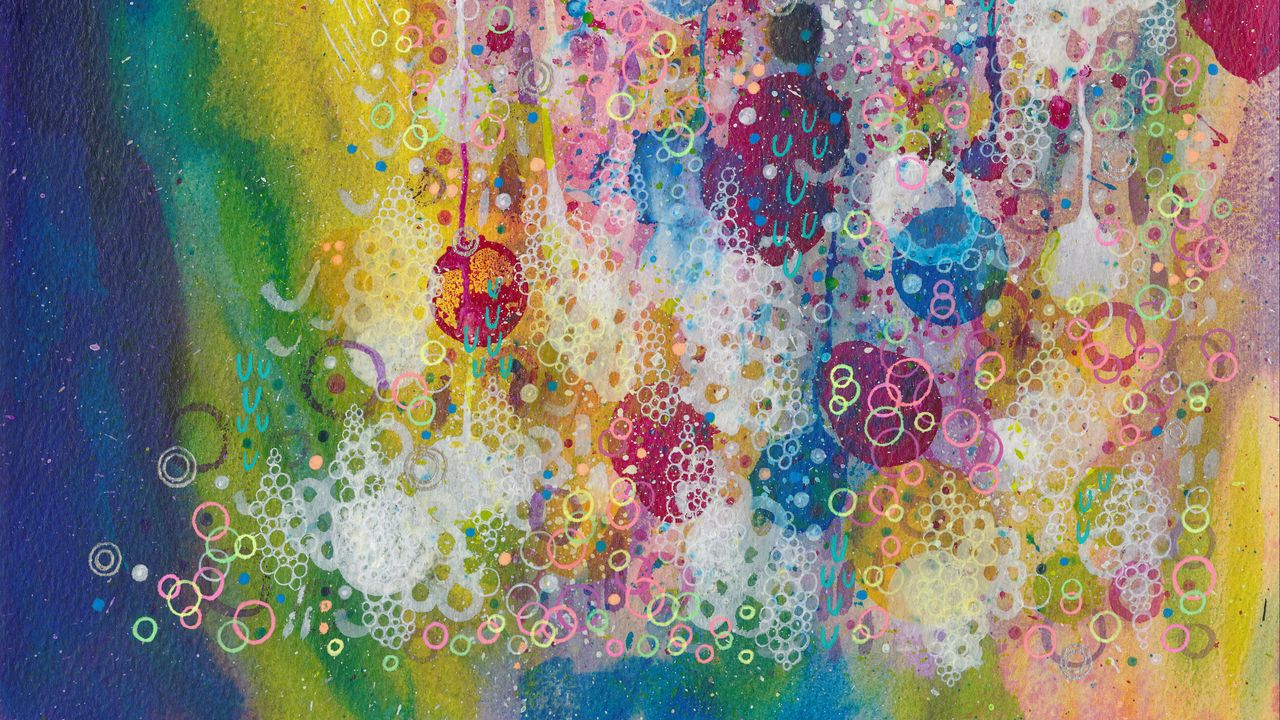 Wallpaper abstraction, patterns, circles, spots, multicolored, watercolor