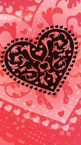 Preview wallpaper abstraction, pink, heart, pattern