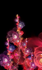 Preview wallpaper abstraction, pink, red, fractal, flowers