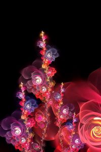 Preview wallpaper abstraction, pink, red, fractal, flowers