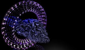 Preview wallpaper abstraction, purple, wireframe, figure