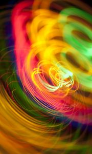 Preview wallpaper abstraction, rings, light, colorful, long exposure